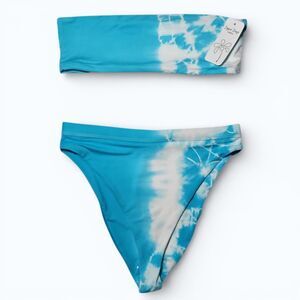 NWT Dippin Daisy's Tie‎ Dye SET Ultra Bottoms Bandeau 2-PC Bikini Set USA M
